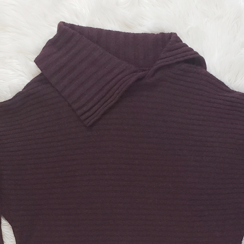 Max Studio Split Neck Ribbed Pullover Sweater - image 5